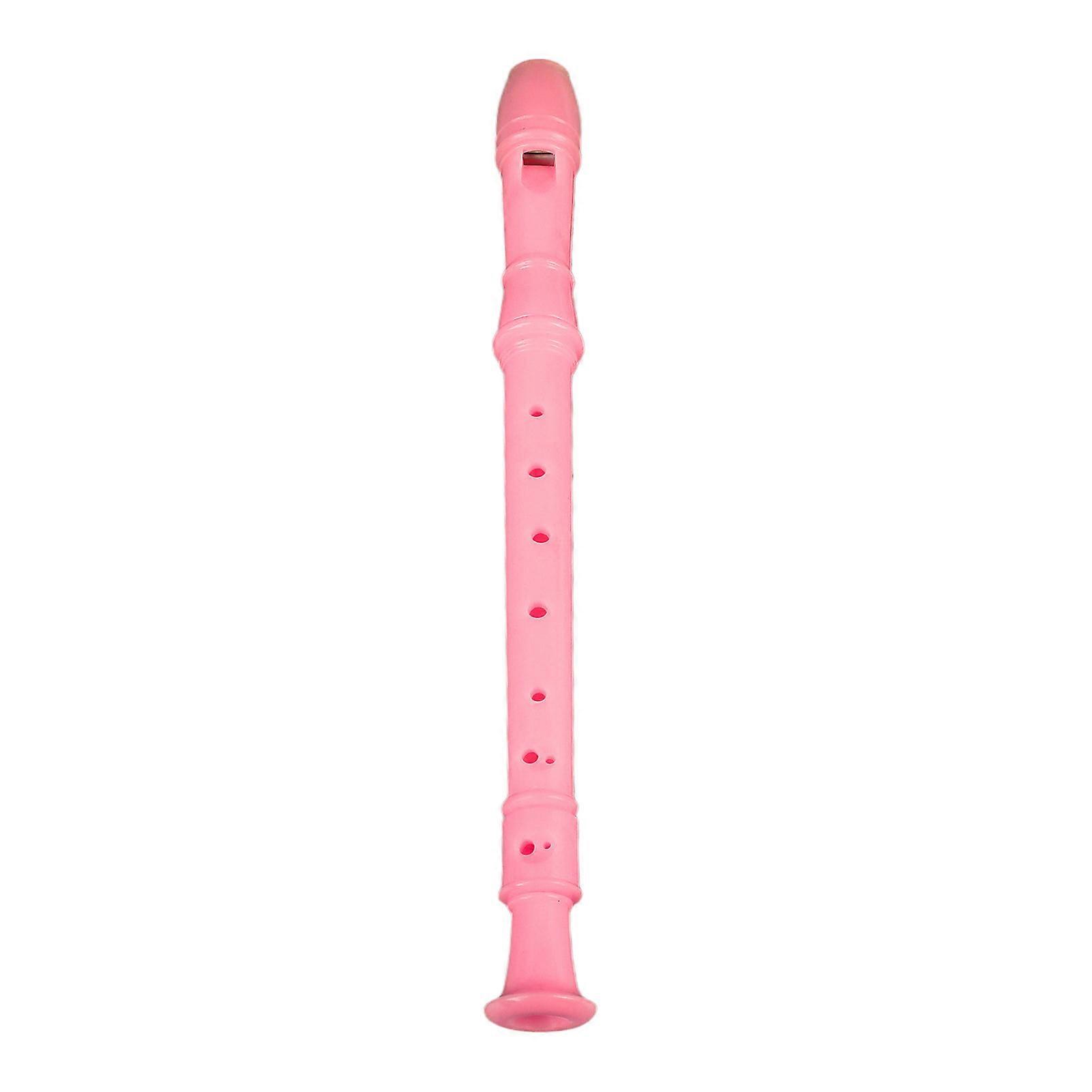 Descant Recorder Lightweight Portable 8 Hole ABS Clarinet for Students Kids Pink