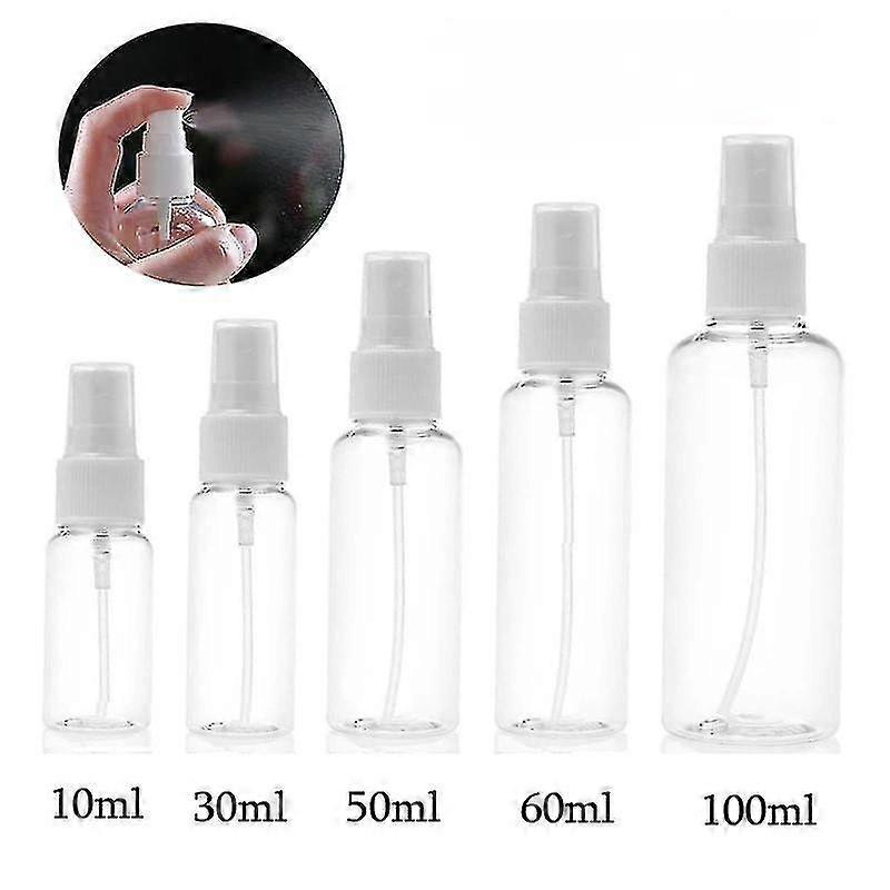 5pcs Portable Spray Bottle Plastic Mini Refillable Bottles With Atomizer Pumps