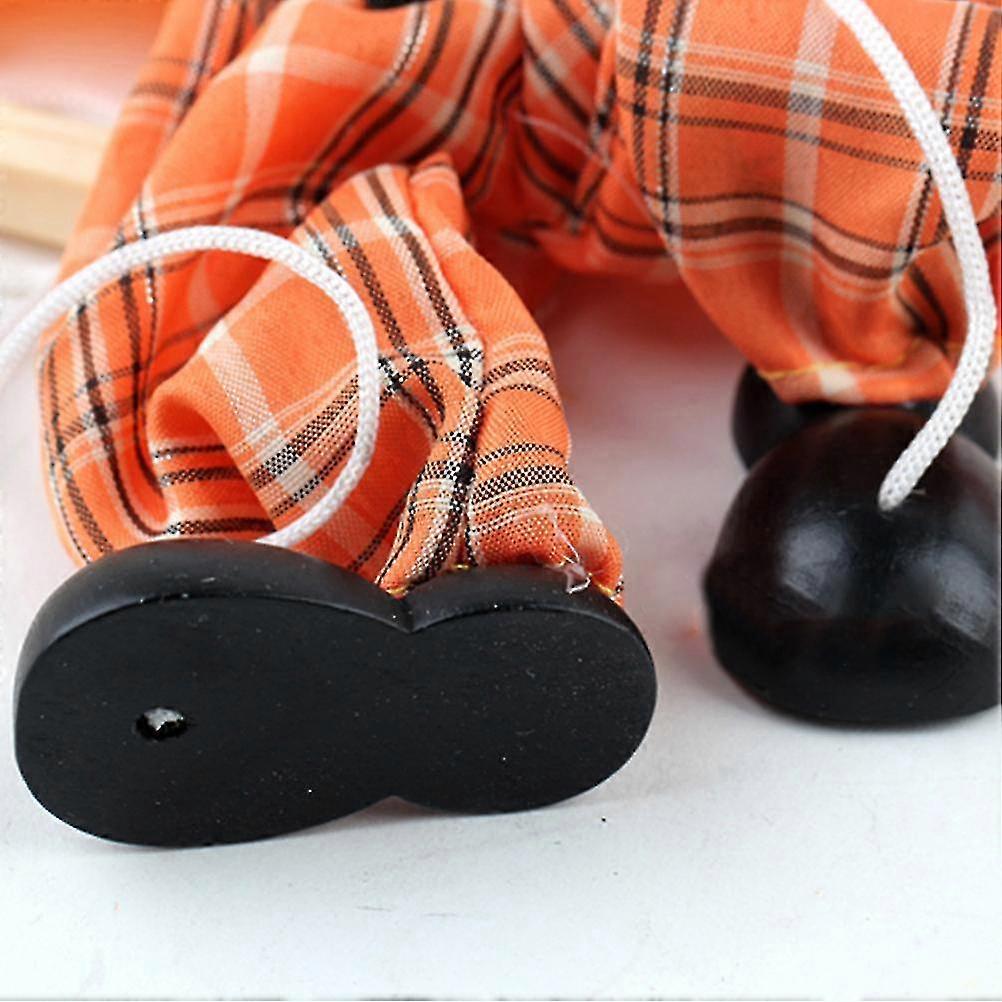 Funny Handcrafted Wooden Toy for Kids - Colorful Vintage Clown Marionette Puppet