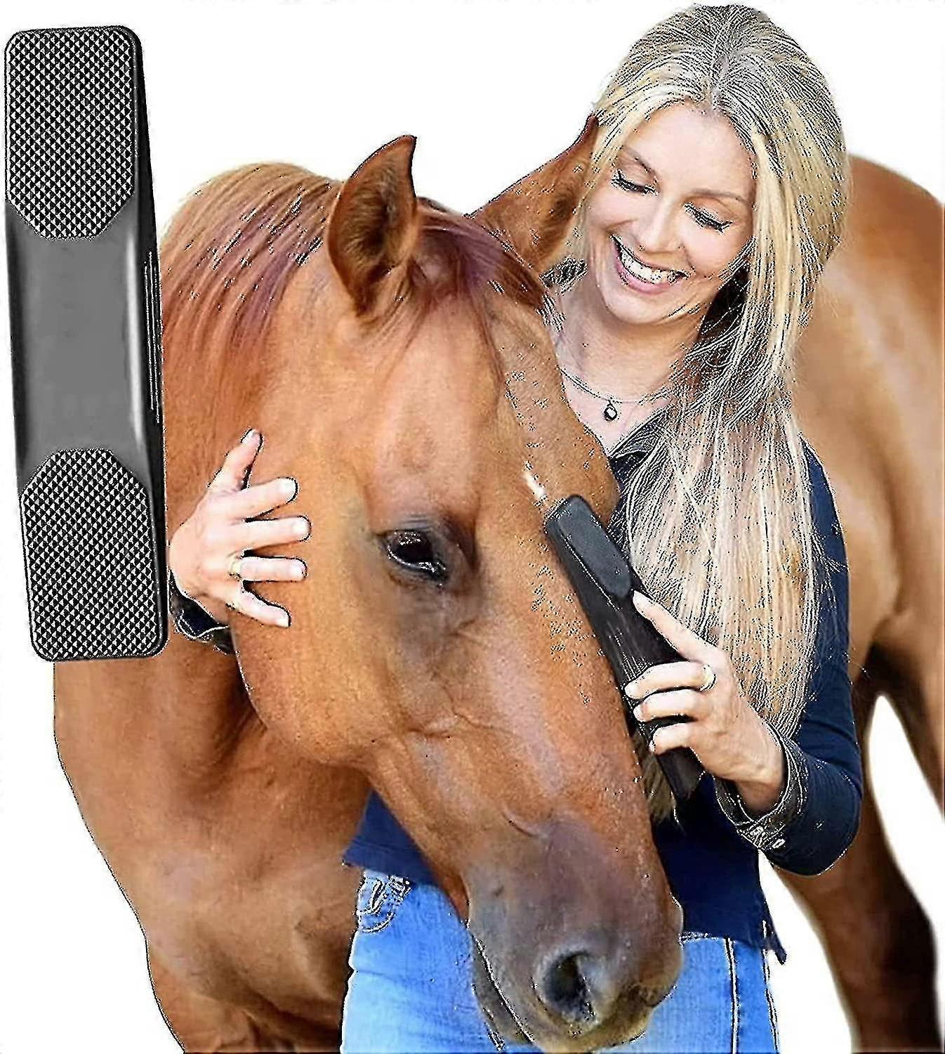 6 In 1馬グルーミングブラシ シェディング グルーミングマッサージブラシ 馬の毛 櫛 ペットの馬