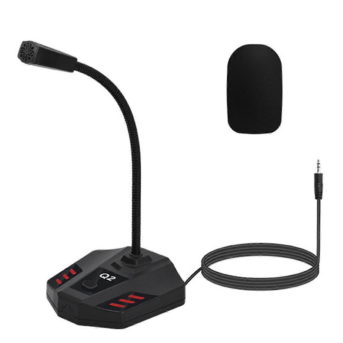 Q2 Desktop Gooseneck Condenser Microphone XLR Conference Microphone for Meetings/Voice/Games, 3.5mm