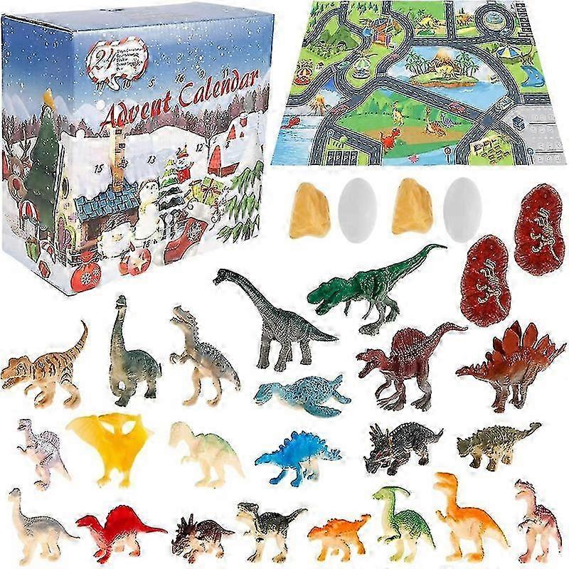 Christmas countdown dinosaur blind box advent calendar diy tyrannosaurus rex dinosaur toy set