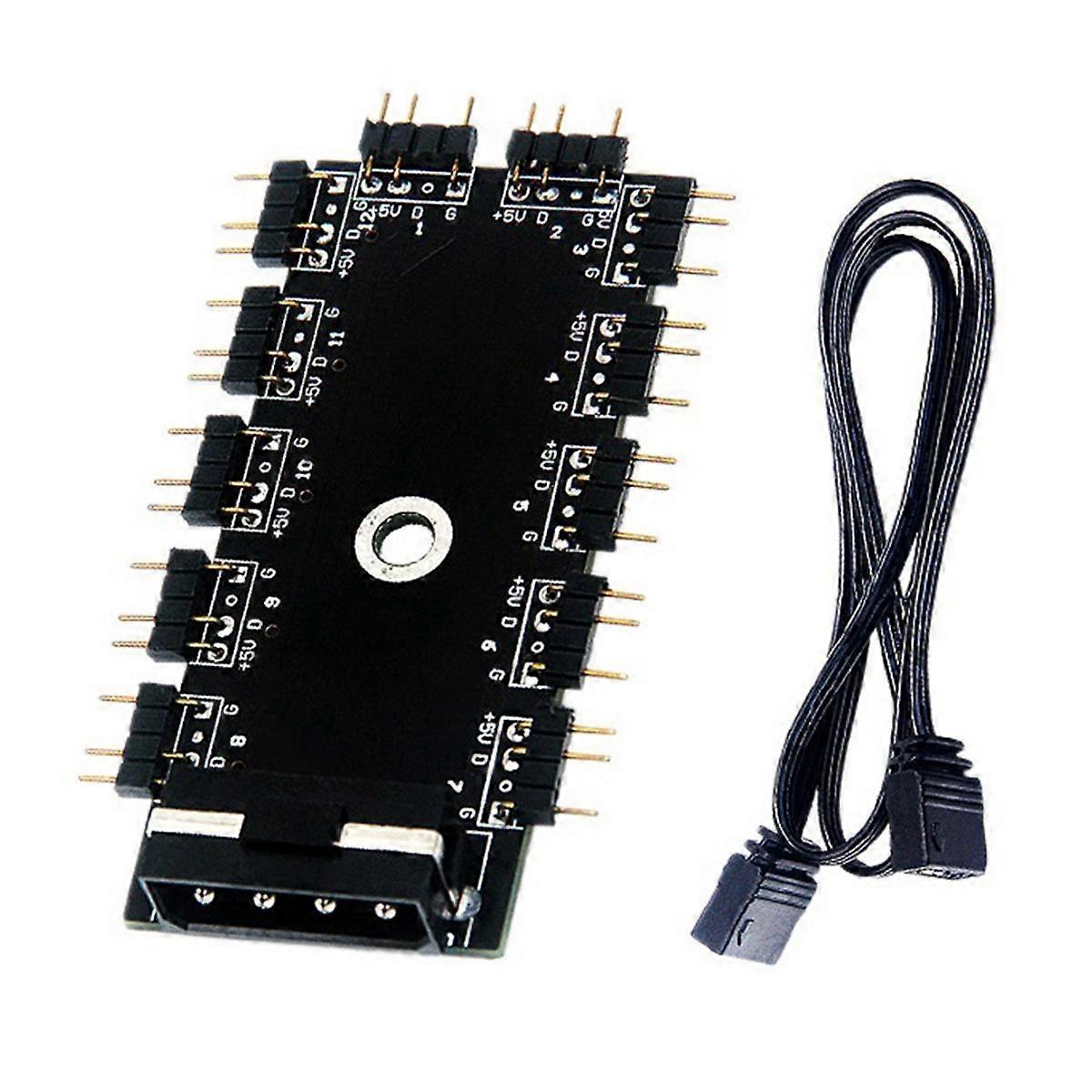 Motherboard 1 to 11 5V 3 Pin PWM Cooler Fan HUB Splitter Extension Adapter PC ARGB Cooling Fan HUB