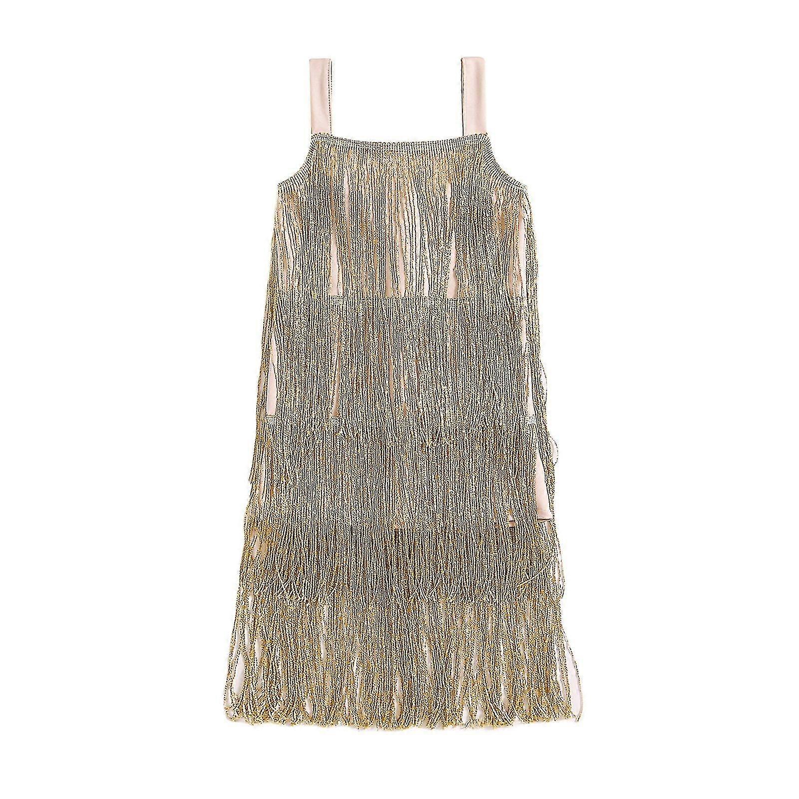 Yürümeye Başlayan Çocuk Kız Slip Elbise Kolsuz Püsküllü Düz Renk Yaz Rahat Elbise Dans Elbise