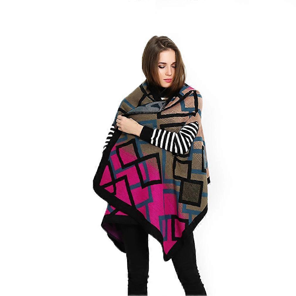 Winter Cape Open Front Poncho Thciken Cardigant for Lady