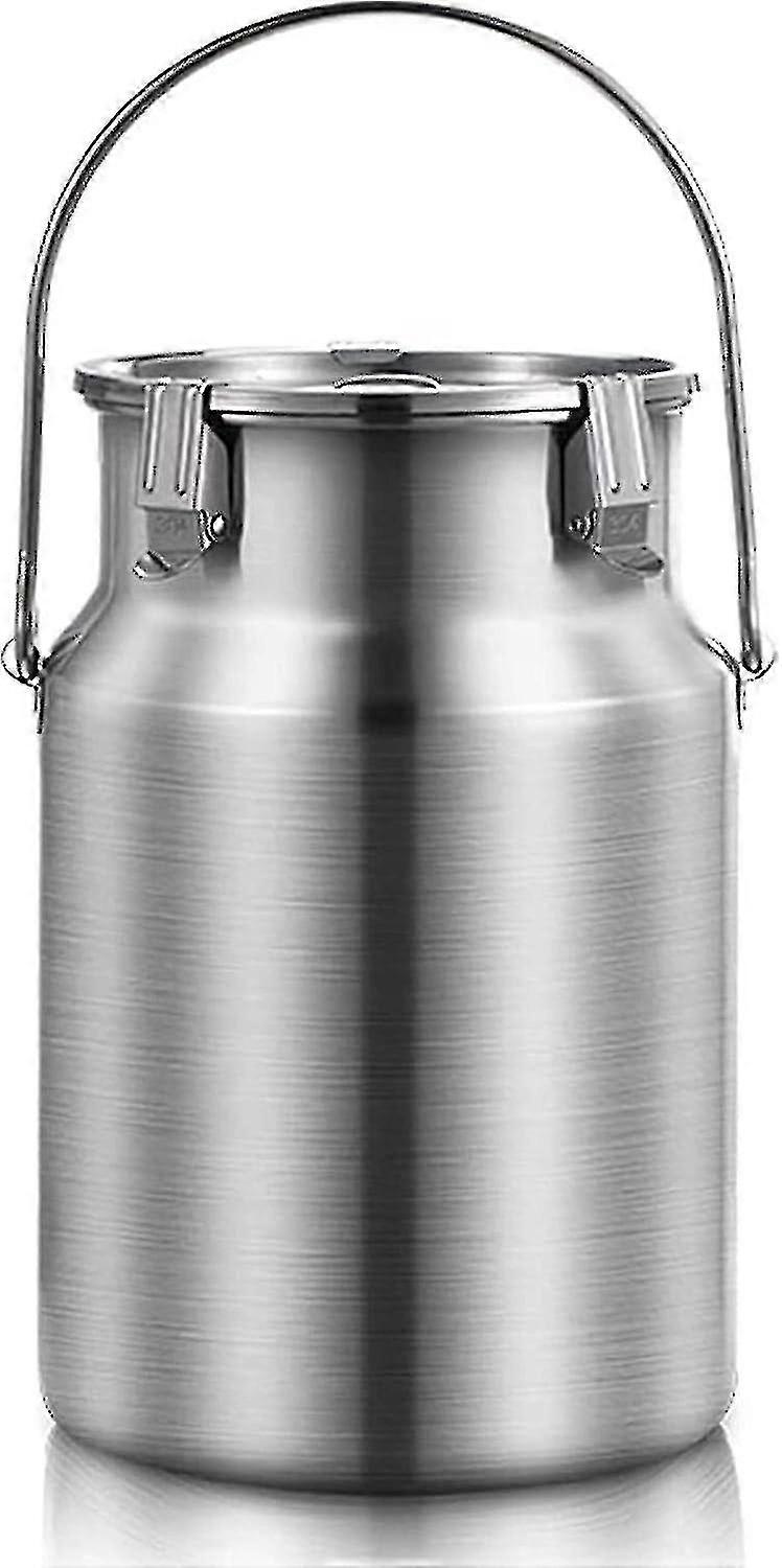 5L علب النقل الفولاذ المقاوم للصدأ الحليب يمكن دلو الحليب دلو النبيذ دلو حمل إبريق مع غطاء مختوم لتخزين السوائل Banmo