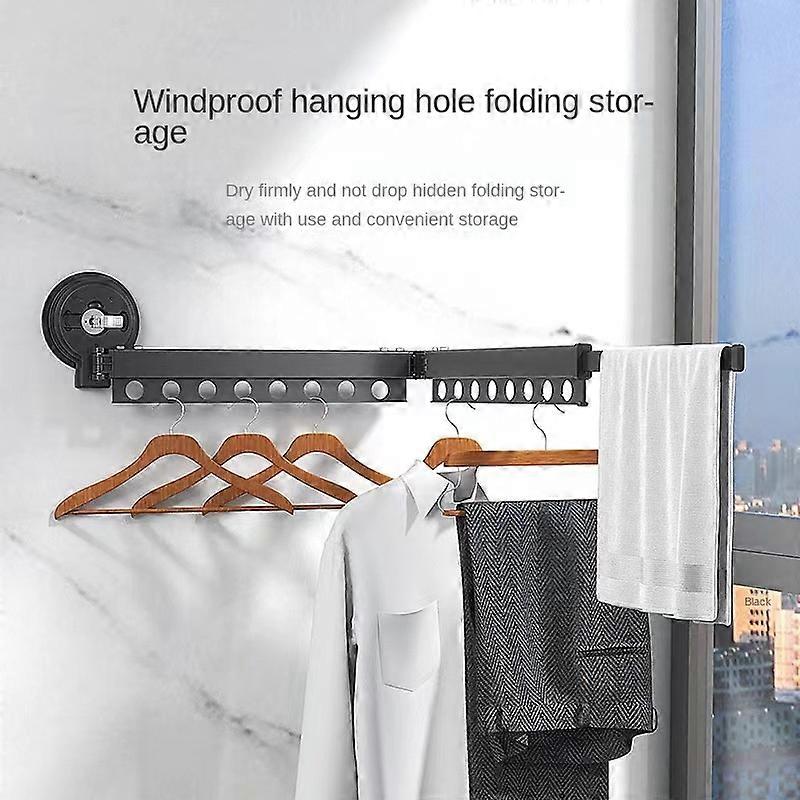 Wall-mounted Laundry Storage Space Save Home Hotel Cloth Hanger Folding Clothes Hanger Aluminum Retractable Drying Rack