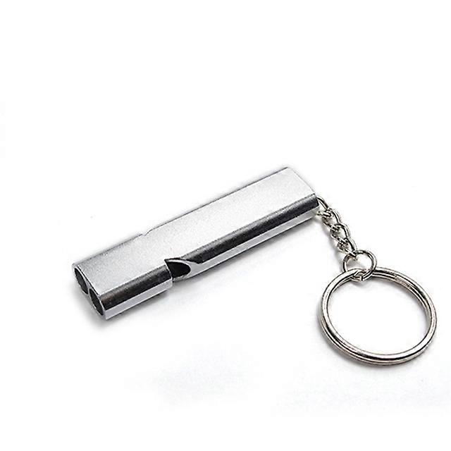 1pcs Outdoors High Decibel Portable Keychain Whistle Stainless Steel Double Pipe Emergency Survival Whistle Multifunction Tools