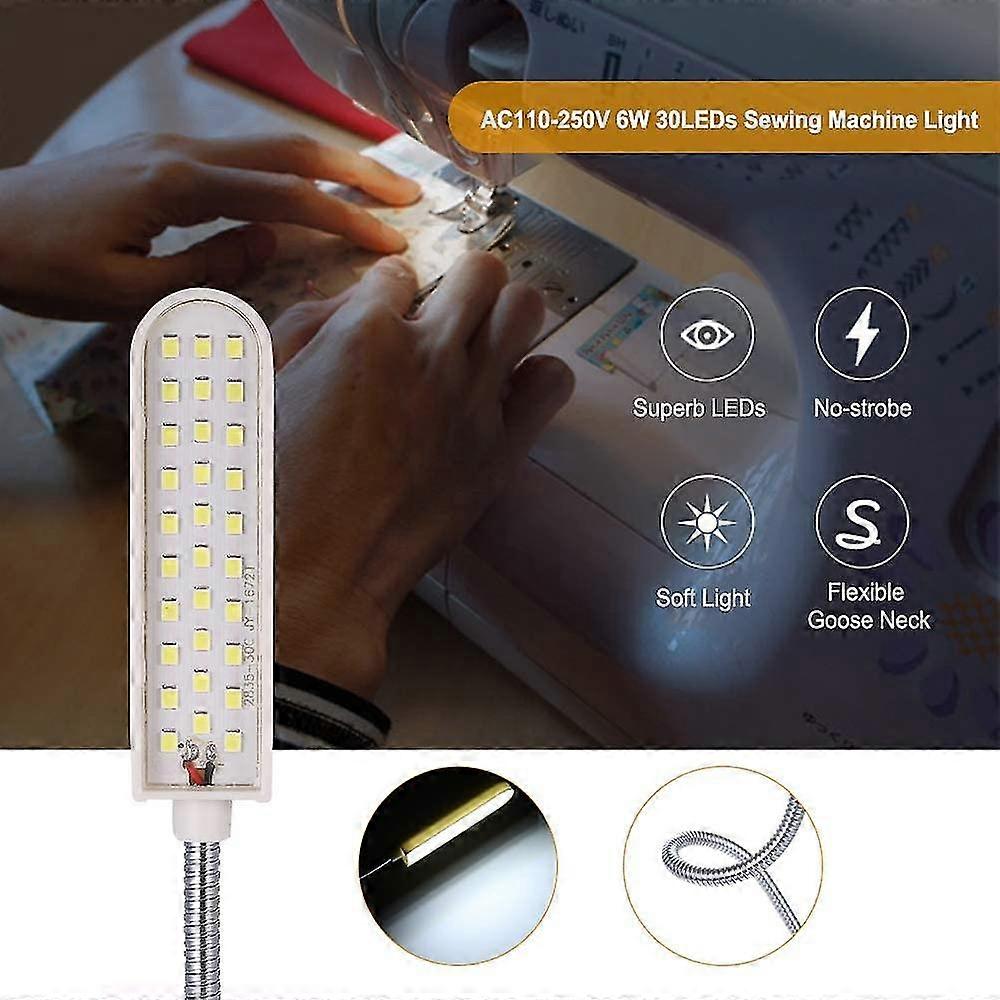 Led Sewing Machine Lamp 6w Fixed Base Lamp, Flexible Tube Goose Neck Design For Household Tasks (1ps)