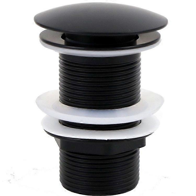 Black Pop Up Sink Drain Does Not Spill, Drain Stopper with Filter Basket, Brass Bathroom Sink Drain
