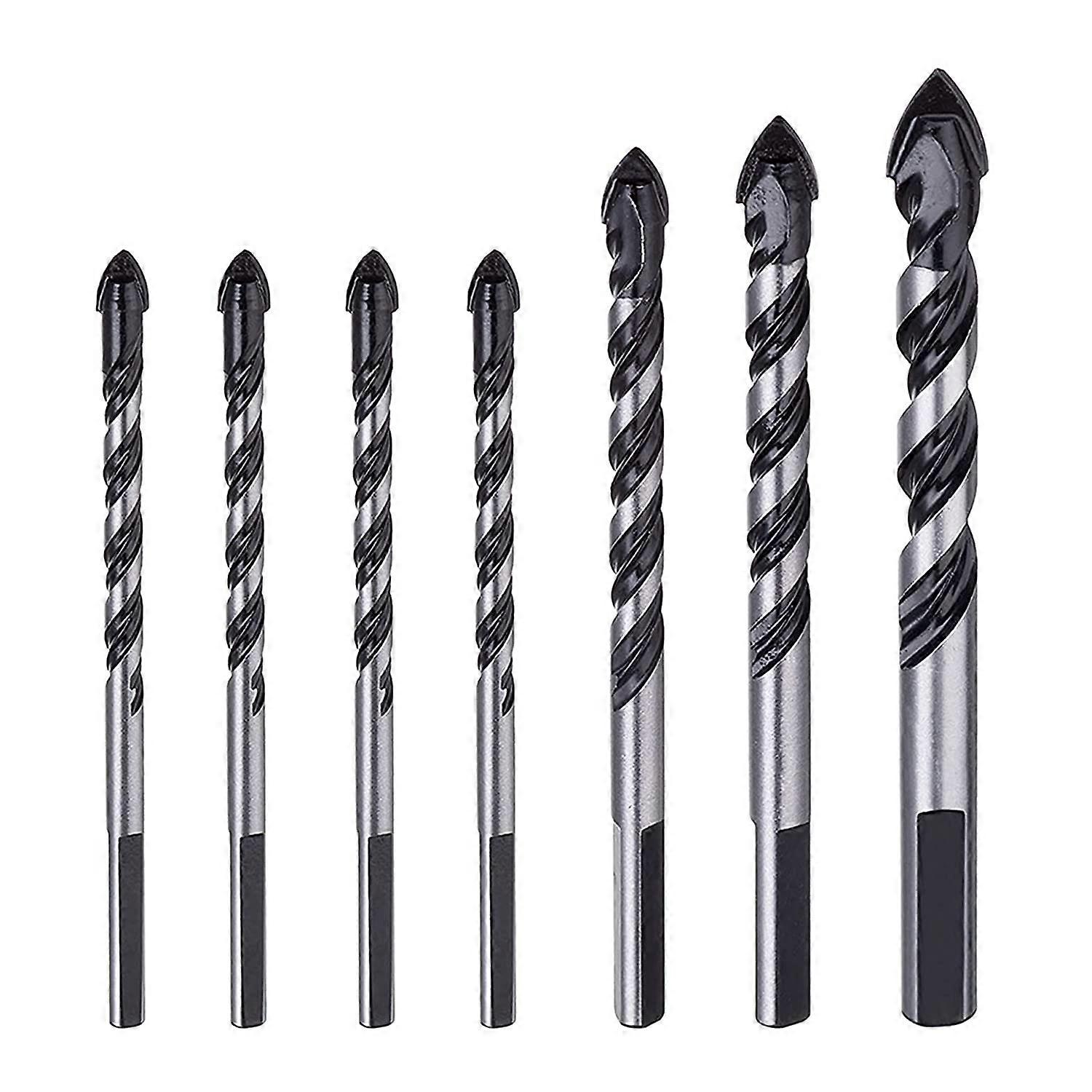7pcs Tungsten Carbide Masonry Drill Bit Set(6, 6, 6, 8, 10, 12mm)