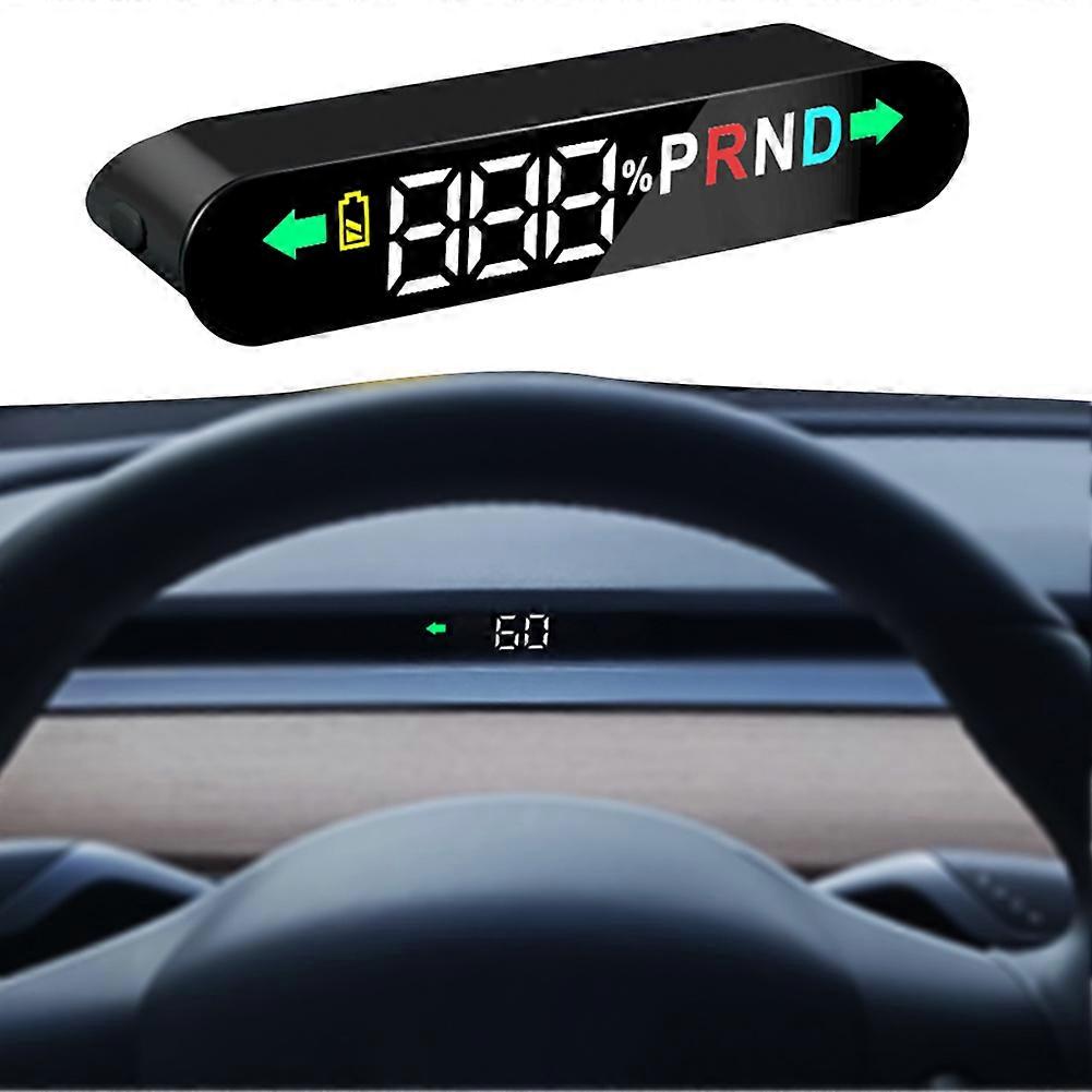 Bil HUD Head Up Display For Tesla Model 3 Mode Y Digital LCD Speedometer Signal Gear Mini Size Embedded Design High Definition
