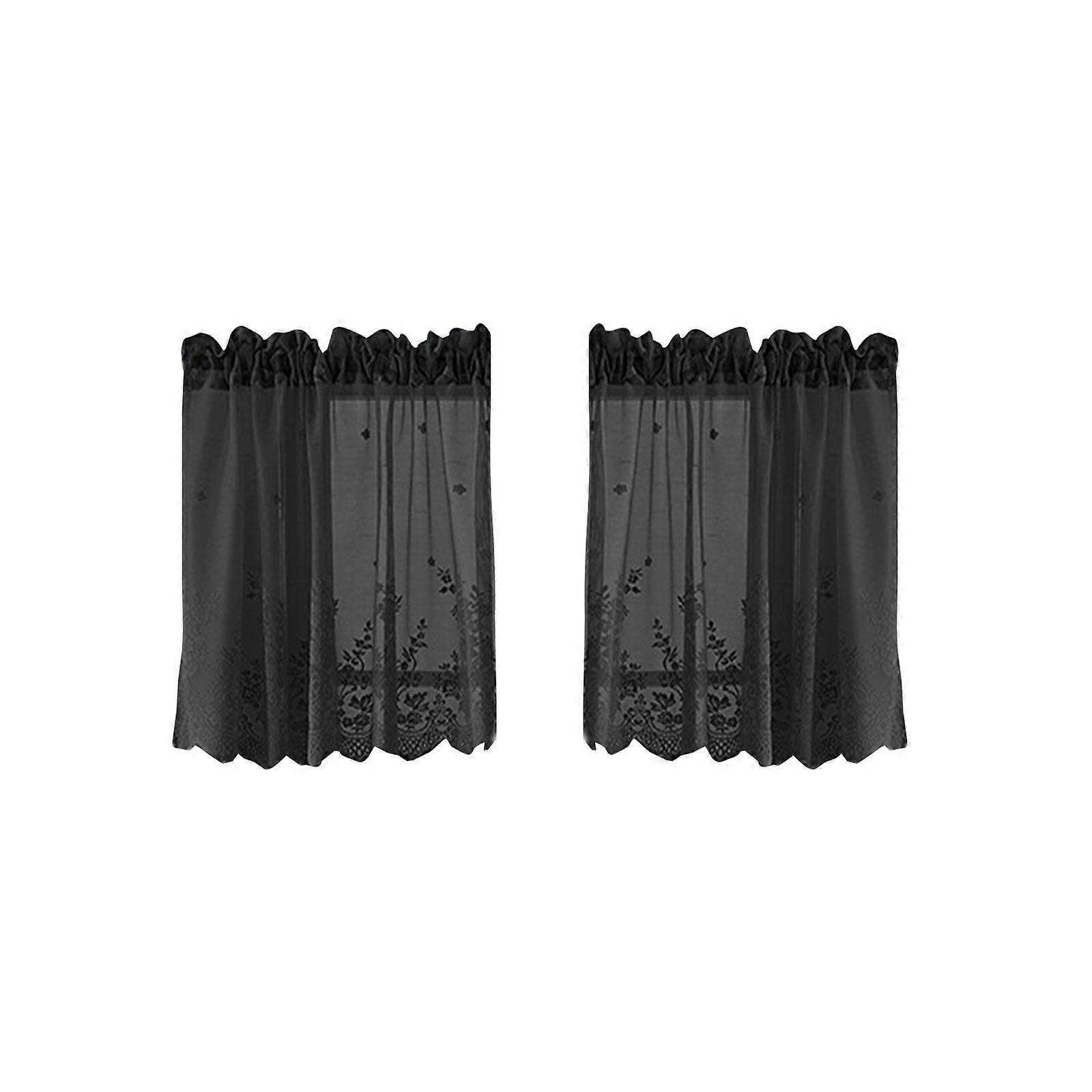 Big Discount 40% New Kitchen Curtain Window Curtain Net Set Rod Pocket Attached Valance Tiebacks 2023 New