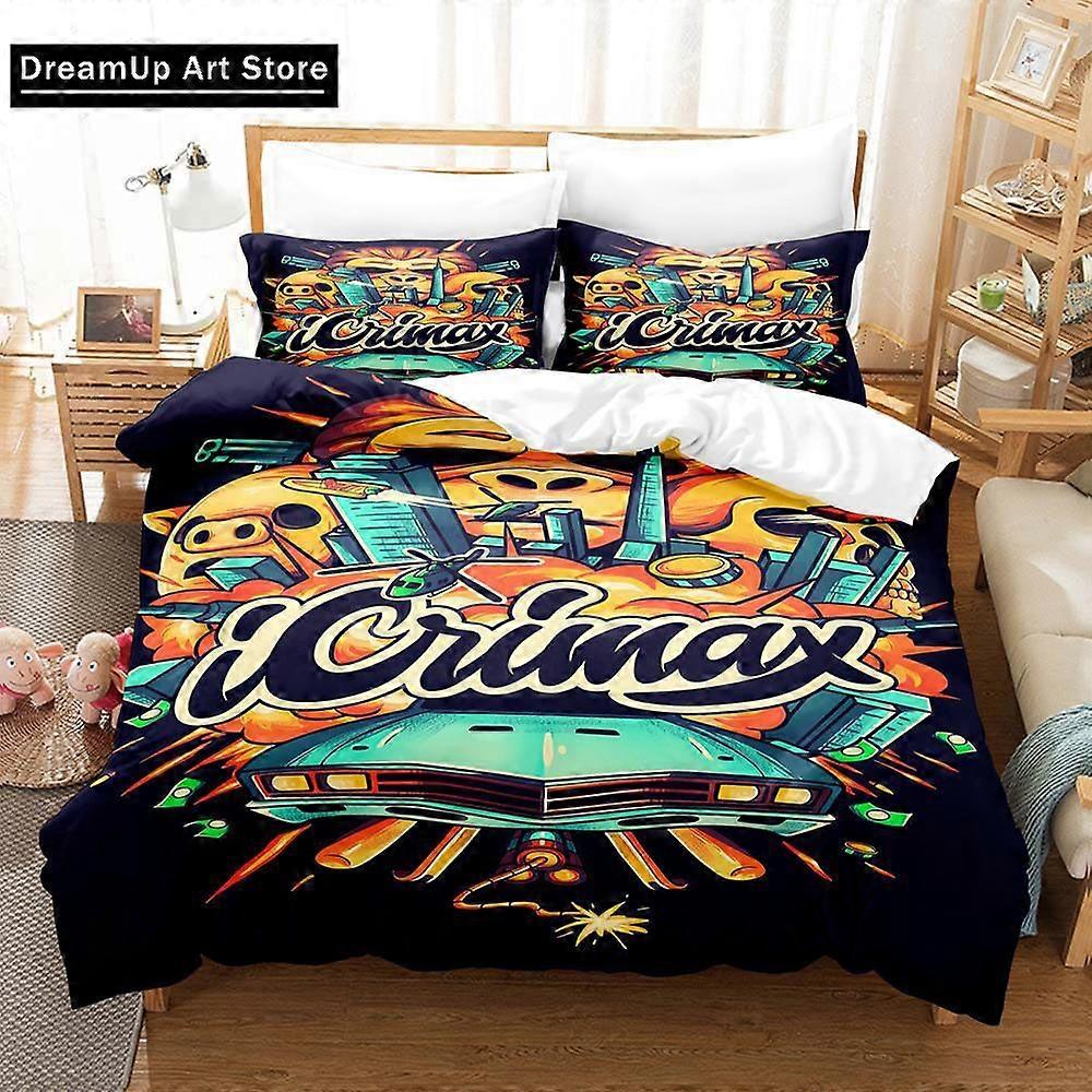a3961 ملاءات سرير Fashion Logo Icrimax مجموعة مفروشات للأولاد والبنات غطاء لحاف غطاء غطاء وسادة سرير غرفة نوم للبالغين مجموعة مفروشات من 3 قطع (1 غطاء لحاف + 2 وسادة