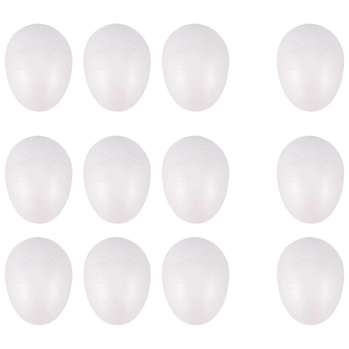 12 Pack 3 Inch Easter Foam Egg White Egg Craft Ball