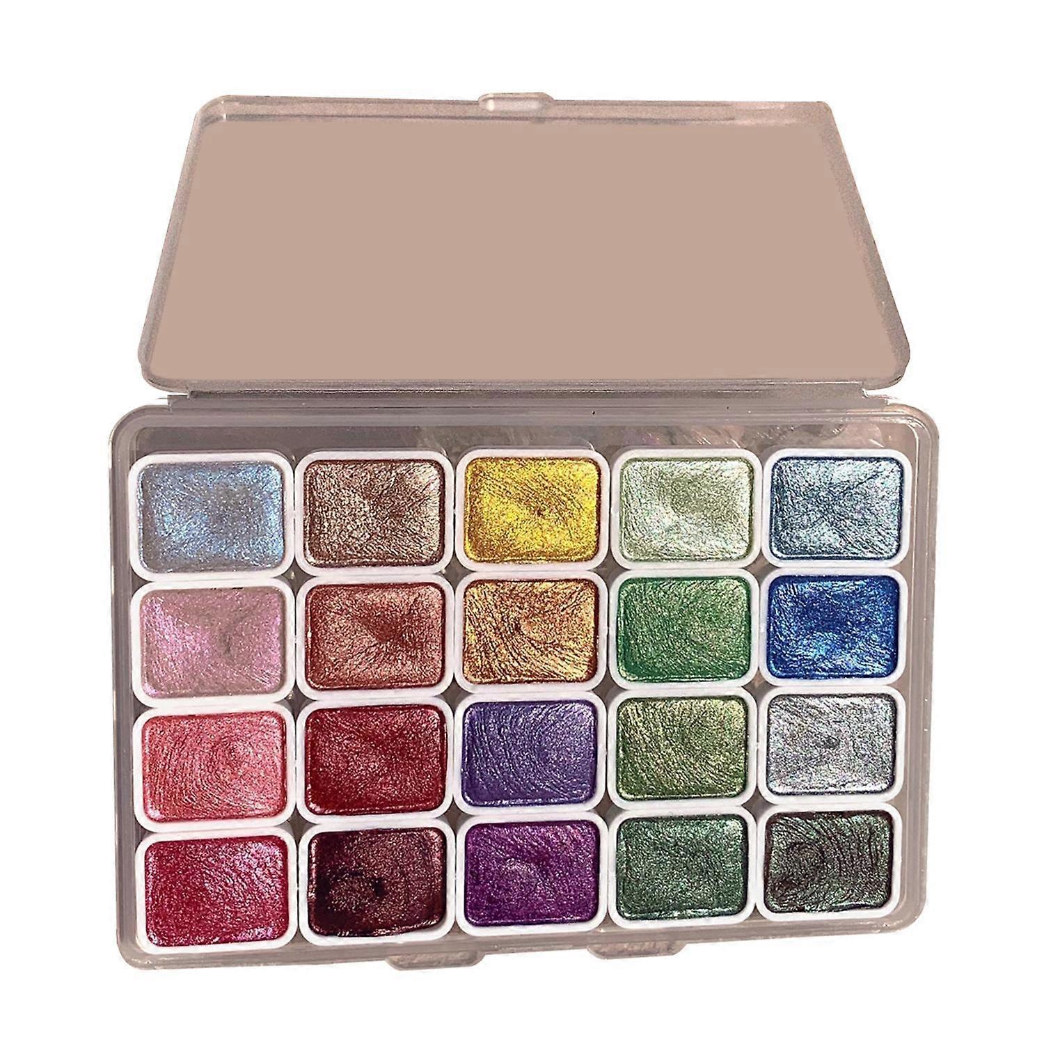 20 Colors Sparkling Watercolor Paint Set with High Transparency And Fine Pigment Distribution