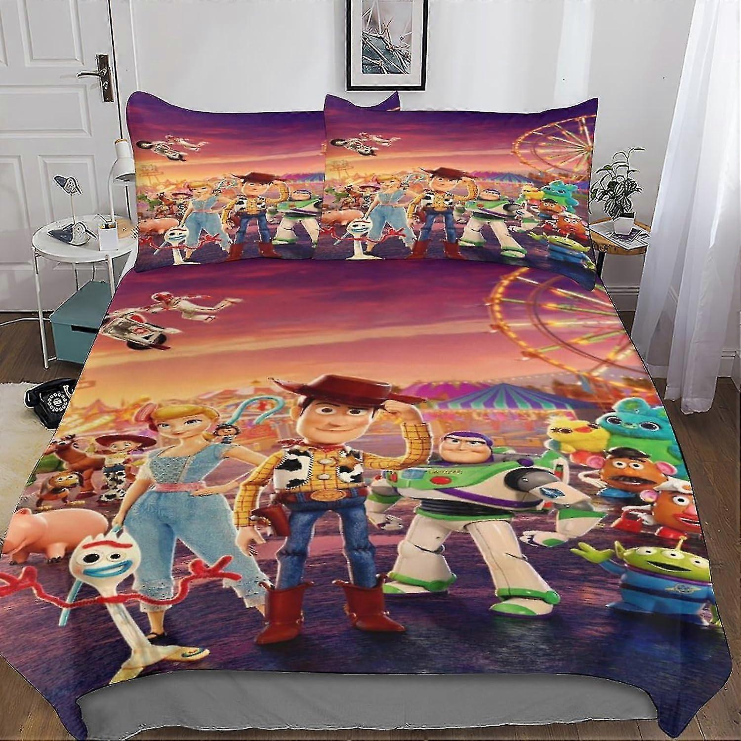 EKENOZ Buzz Lightyear 3D Printed Duvet Cover Set Soft Microfiber animated character Quilt Cover 3 Pi