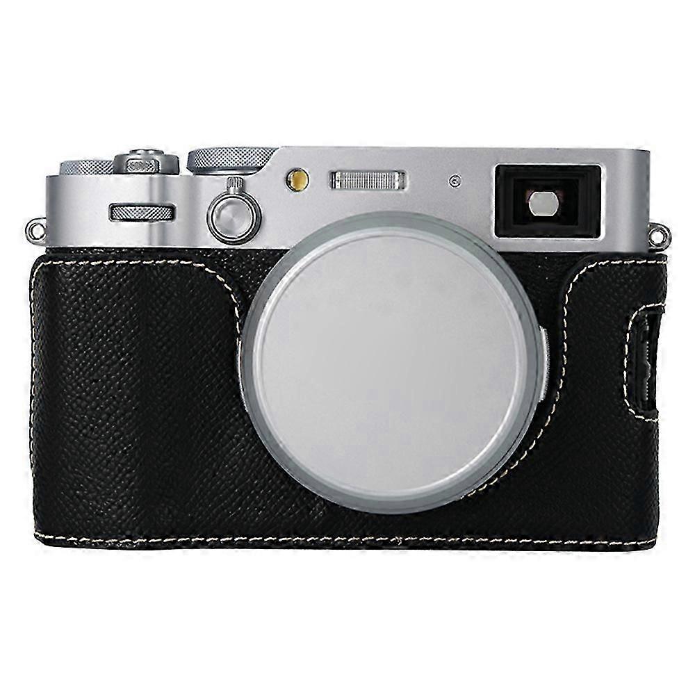 Palm Texture Camera Bottom Case For Fujifilm X100VI, Battery Leather Half Body Bag