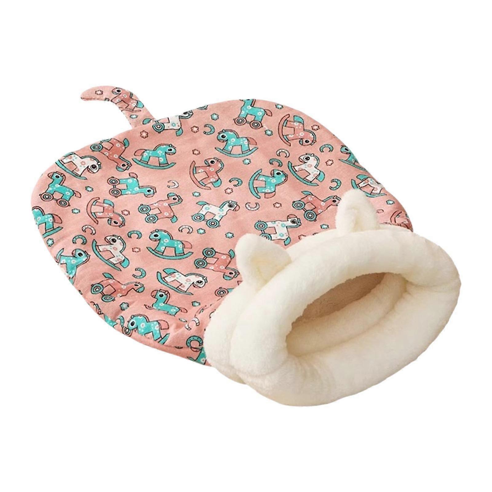 Cat Winter Sleeping Bag Cat Bed Tunnel Interactive Toys Pets Nest for Kitten PInk