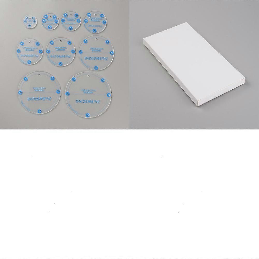 1 Set Transparent Acrylic Ruler Kit Flat Round 29~92.5x2.5~3mm Hole: 3mm 9pcs/set