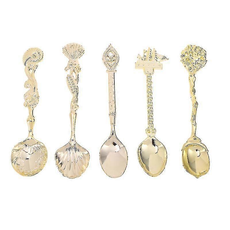 5pcs Carved Coffee Spoon
