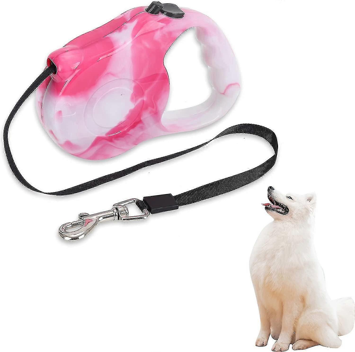 Retractable Dog Leash, 5m Extendable Dog Leash With Non-slip Handle, Tangle-free Retractable Dog Leash For Small Medium Dogs Up To 20 Kg (pink)