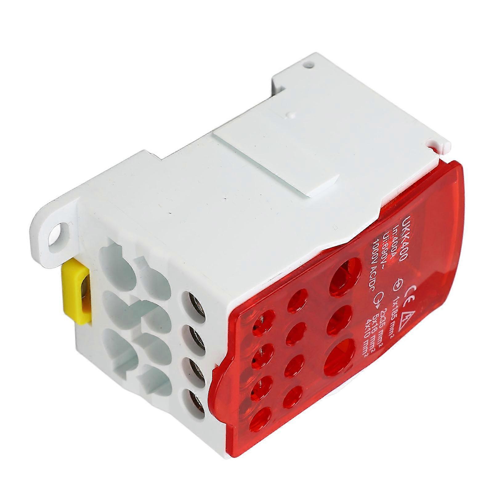 Universal Power Distribution Terminal Block for DIN Rail 690V 400A Red
