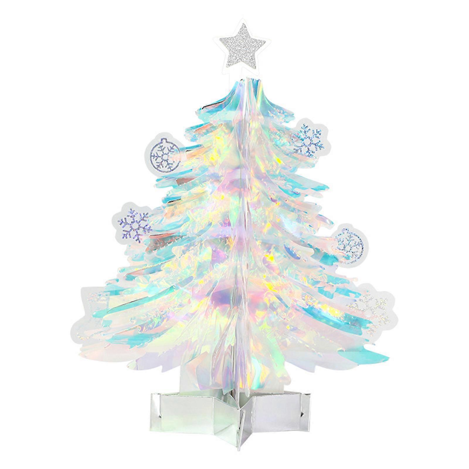 New Year Christmas Tree 3D Card Merry Christmas Sparkling Fantasy Greeting Card Blessing Gift Party Invitation