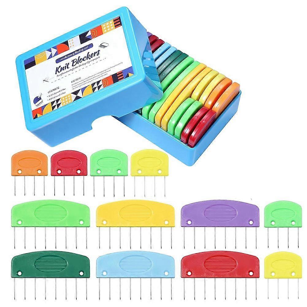 20 st Knit Blocker Pins Combs, Färg Knit Blockers Kammar för blockning, Rainbow Stickning Blockers P