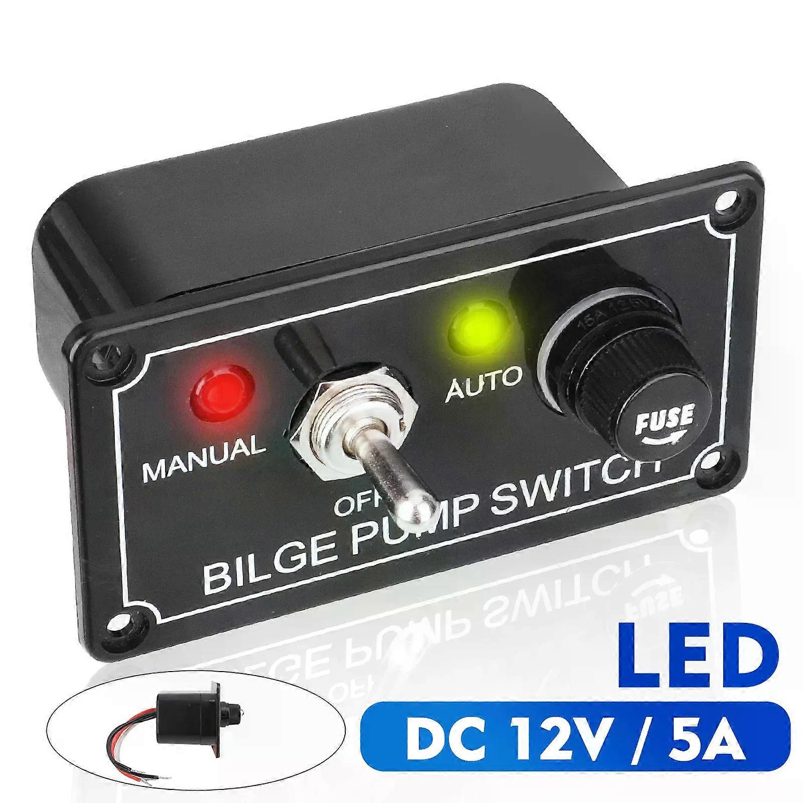 3 Way Position Switch LED Combined Breaker Pump Bilge Switch Panel With Indicator Light 12V Suitable For Marine Boats