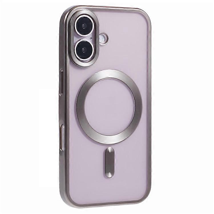 Compatible For iPhone 16 Case Matte Electroplating Phone Cover Compatible with MagSafe