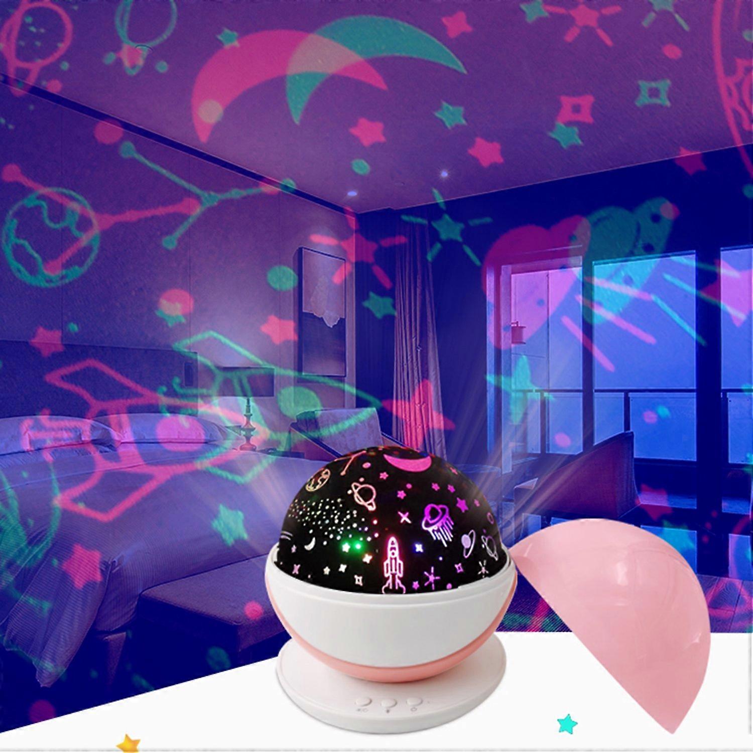 Colorful LEDs Magics Ball Projector Light Rotatable Night Light with Animals/ Star Patterns Cover US
