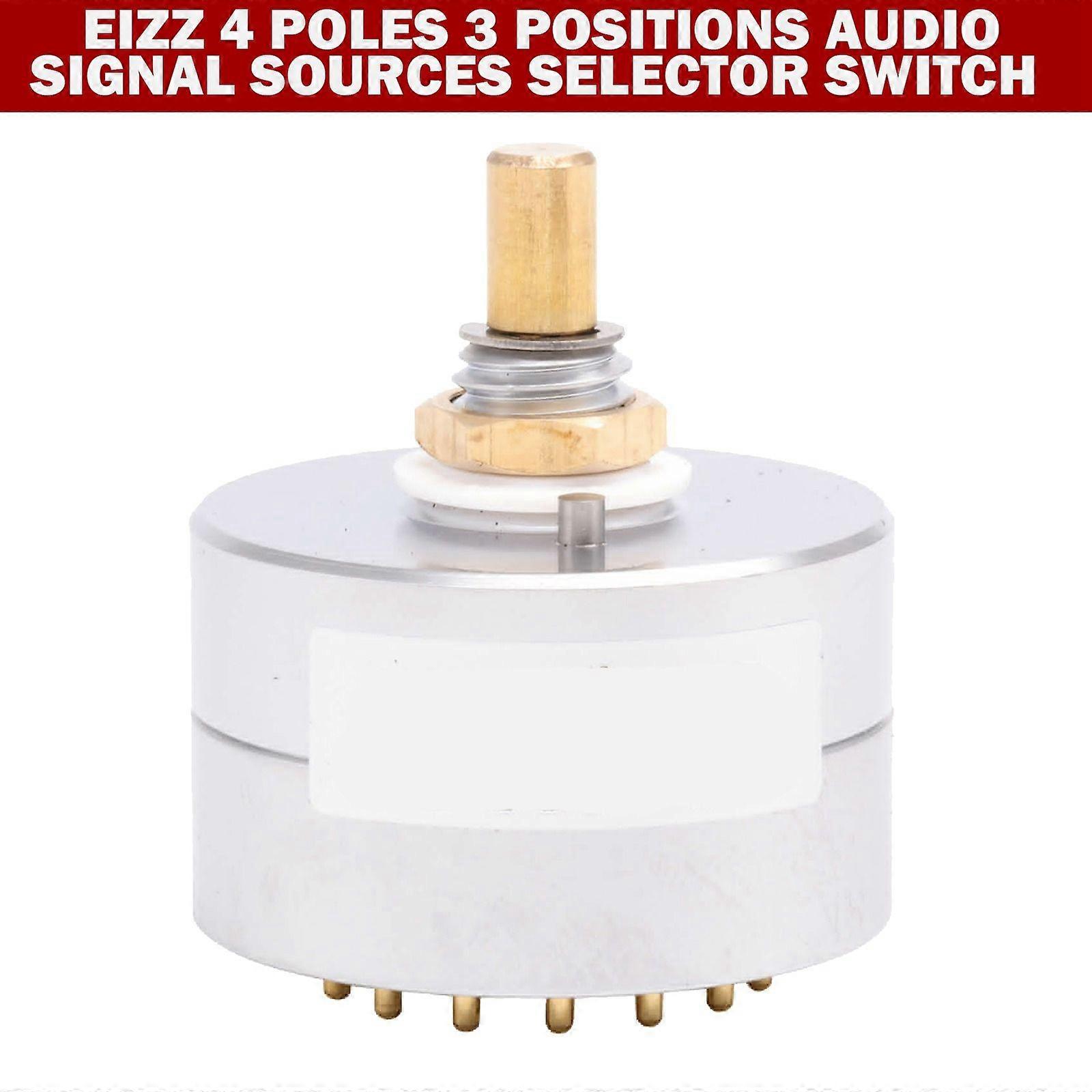 EIZZ 3-Way-4 Positions Rotary Switch Signal Source Selector for HiFi Audio AMP