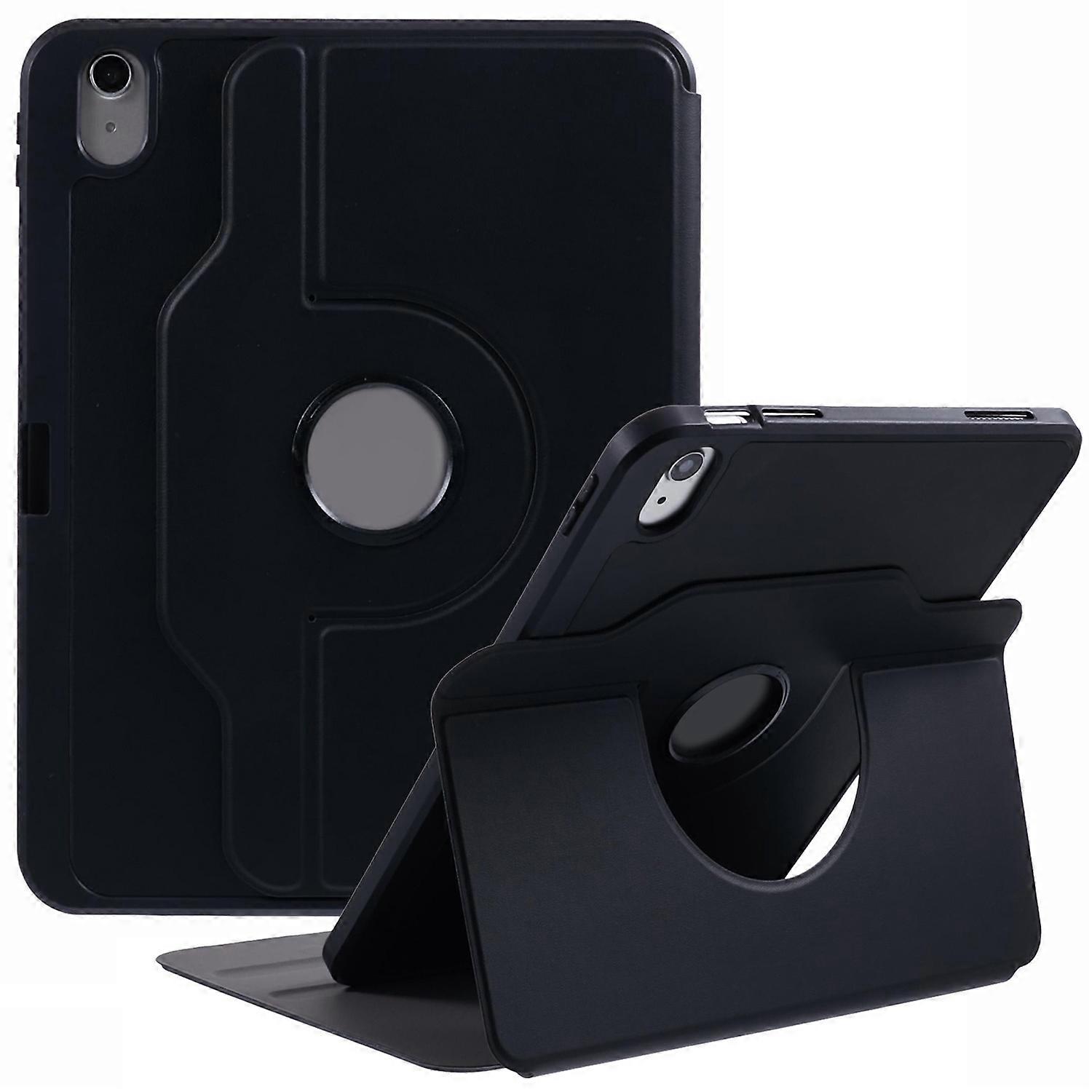 For iPad 10.9 (2022) Case Stand Leather Tablet Cover-Black