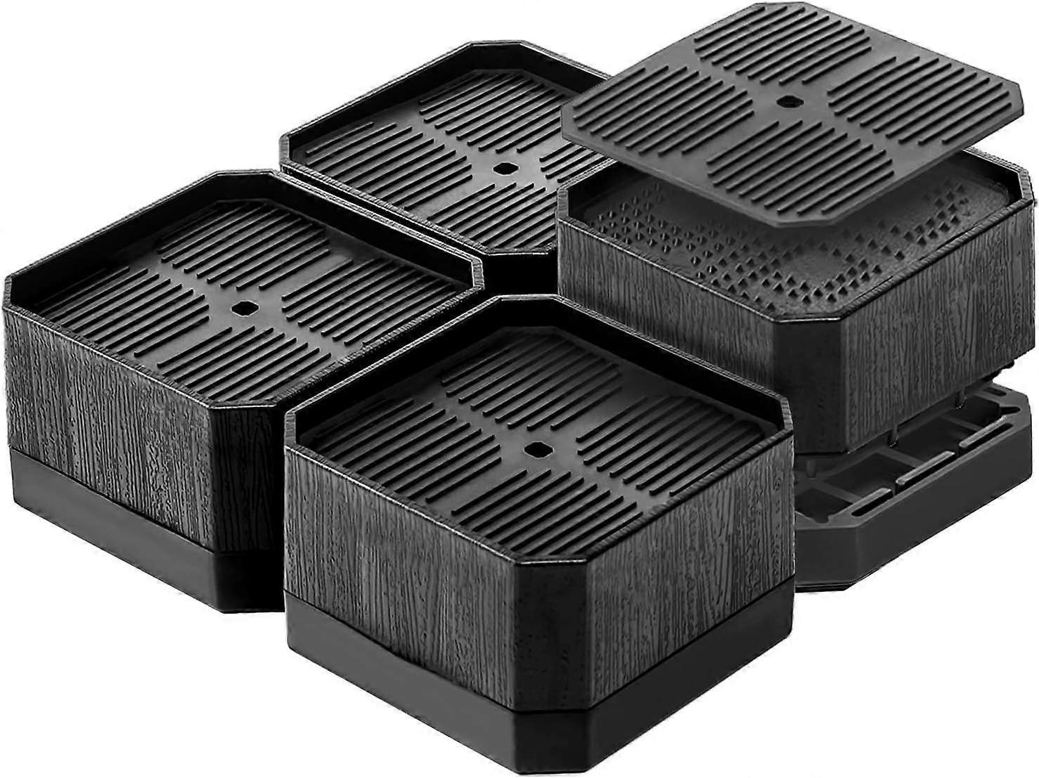 Bed Leg Risers Furniture Risers Bed Riser Foot Riser, Increase Height by 4CM or 8CM (4 Pack, Black)