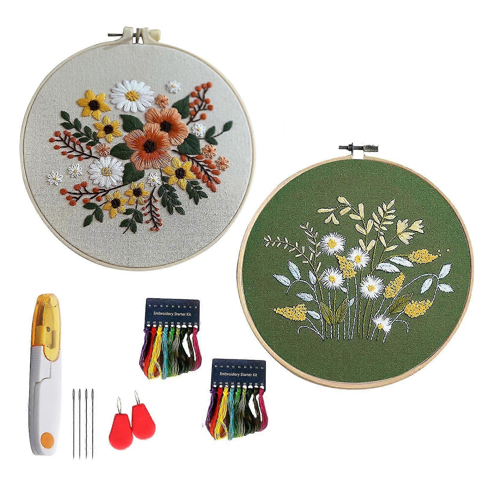 Hand Embroidery DIY Material Kit for Beginner Easy Making Handicrafts Decor for Living Room
