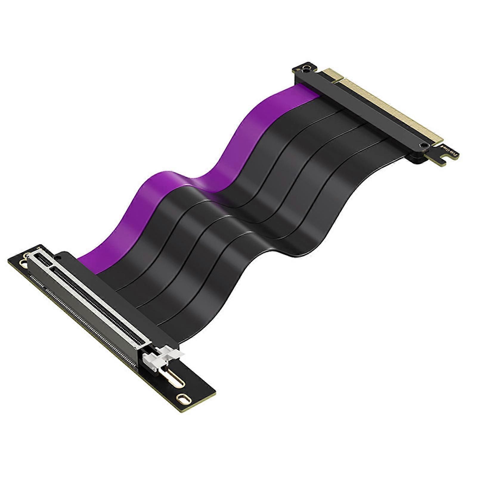 200mm 90°Angle PCIe4.0 x16 Risers Cable for Efficient GPU Setups and Reliable Signal Transmission in Compactly Case  Black