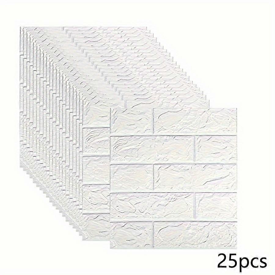 25 Pcs 3D Brick Peel and Stick Wallpaper 3D Brick Wall Panels Self Adhesive Waterproof PE Foam Paintable For Bedroom/TV Wall and Home Decoration