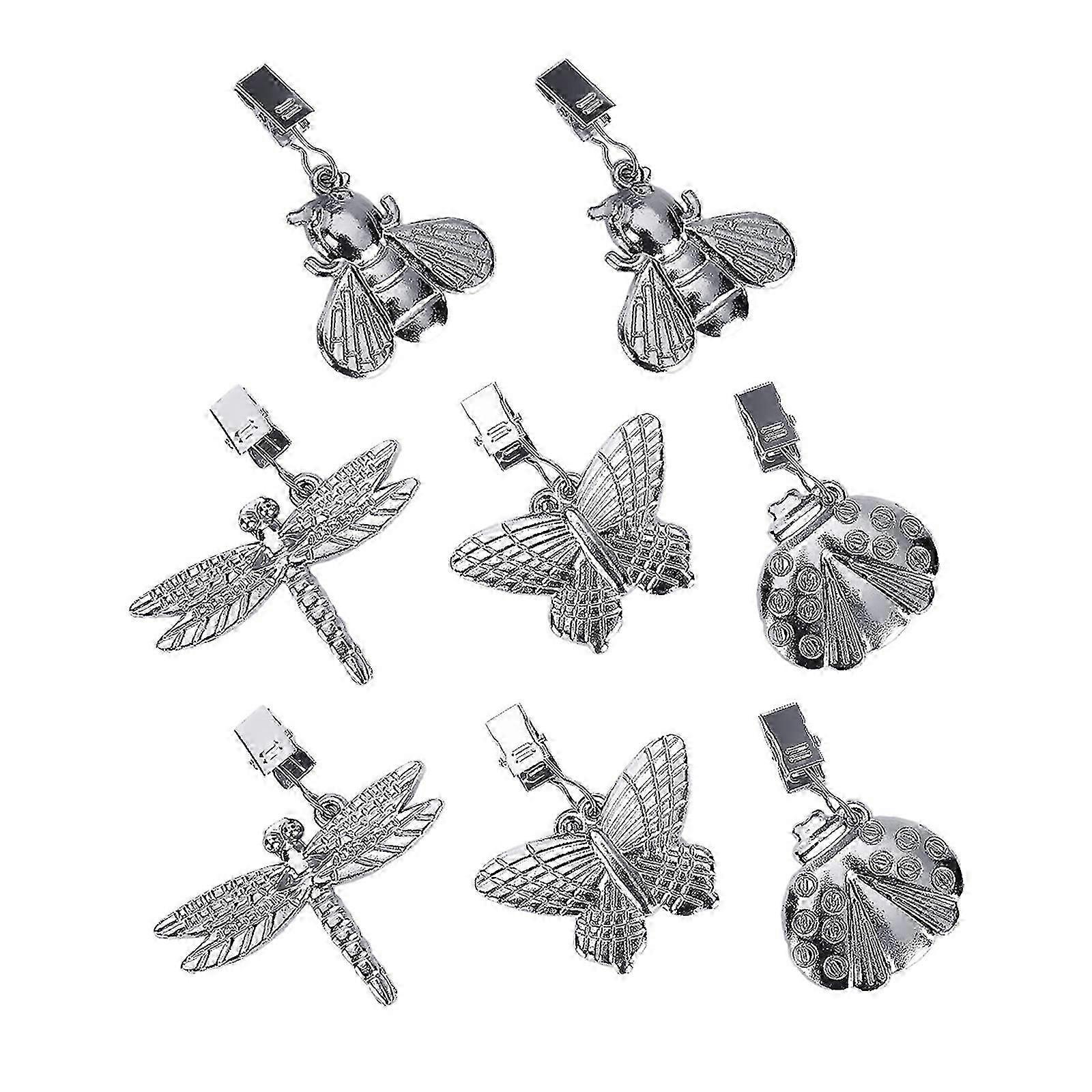 テーブルクロスウェイトメタルテーブルクリップペンダント8個アンティークバタフライウェイトクリップ屋外ガーデンパーティーピクニックキャンプテーブル用