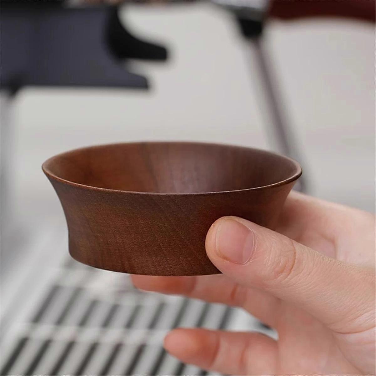 Coffee Dosing Ring Funnel Magnetic Walnut for E61 Portafilter Espresso Accessories