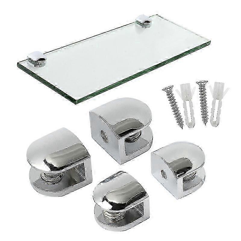 8 Pcs Glass Clamp Bracket Zinc Alloy Adjustable Fixings Holder For 8-10mm Thick Glass Shelves