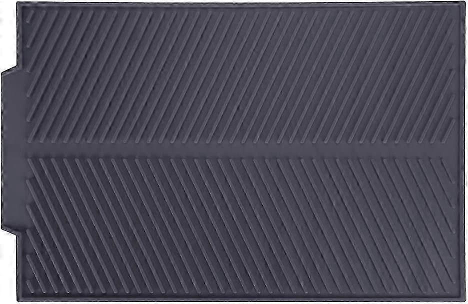 Kitchen Mat, Nuning Rectangular Silicone Drying Mat, Dish Drainer, Non-Slip Heat Resistant Tray (Black)