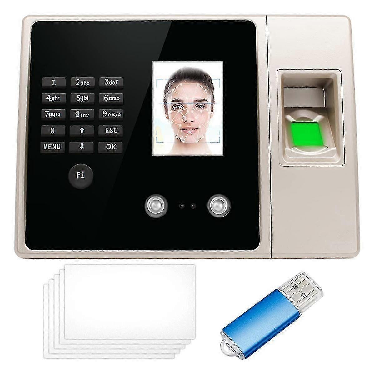 Time Clocks compatible Small Business,Clock in and Out Machine compatible Employees with Face Recogn