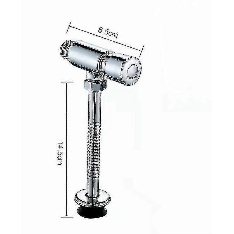 Chrome Wall Mounted Knob Type Urinal Flush Valve with Manual Delay Auto Shut Off for Bathroom Toilet