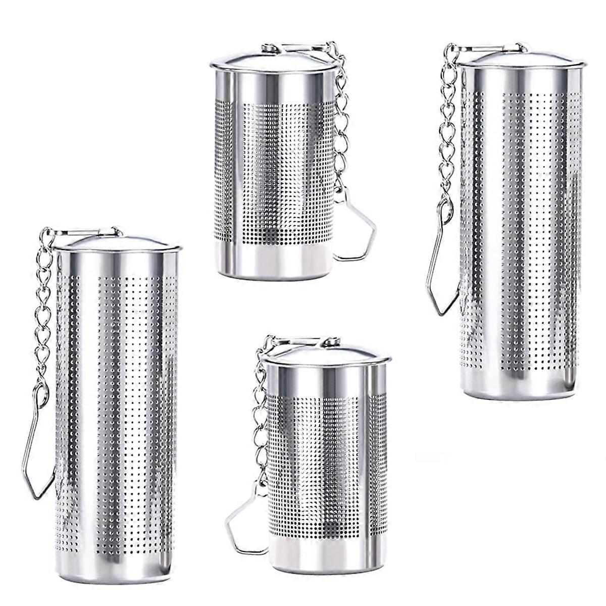4PCS Tea Infusers for Loose Tea,Tea Filter with Lid,Stainless Steel Tea Strainer with Chain Hook,Lar