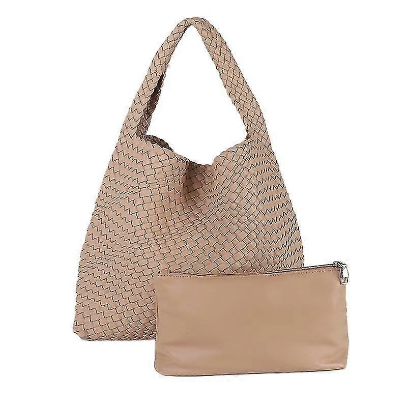 Sac tissé en cuir compatible femmes mode épaule Hobo sacs fourre-tout sac à main poignée supérieure
