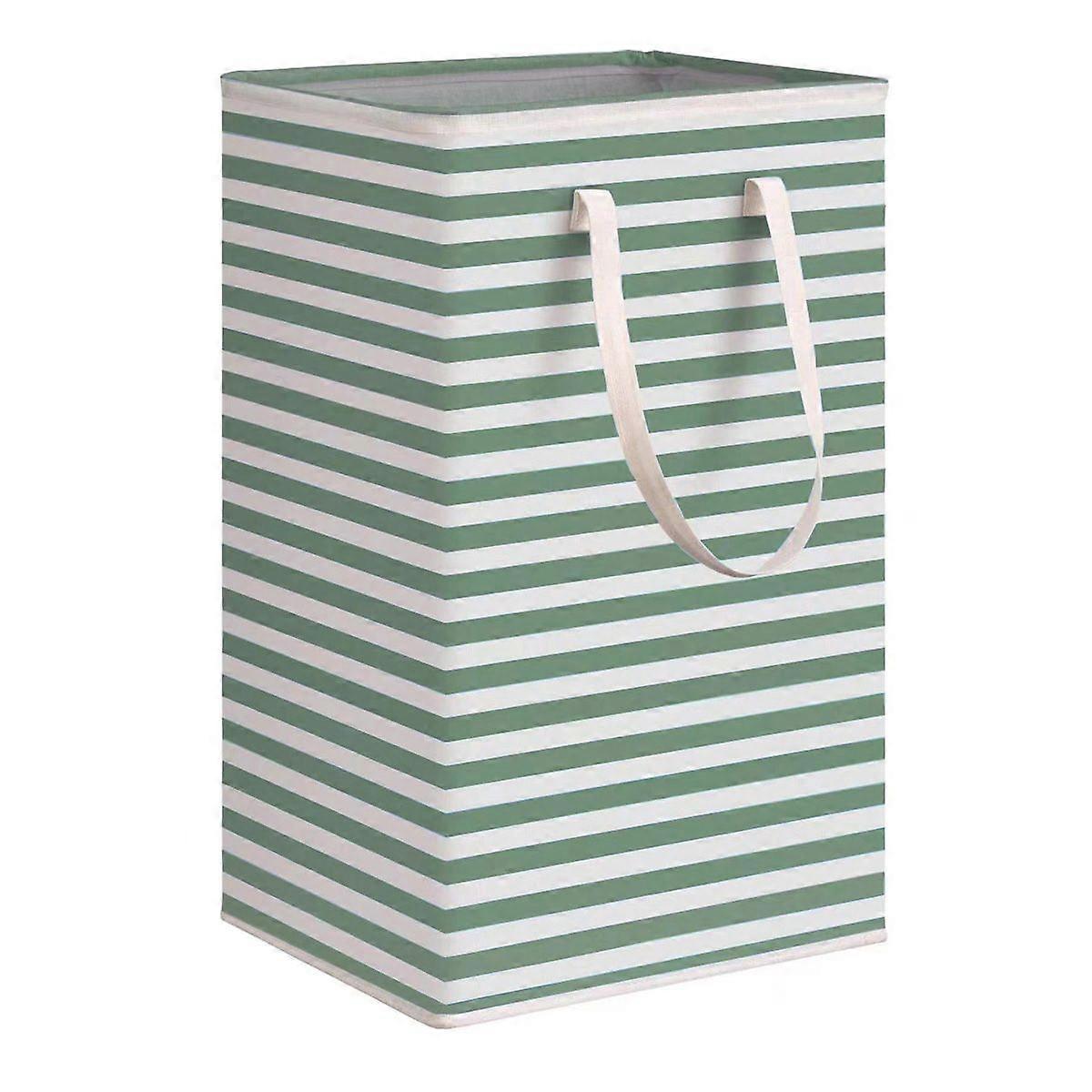 Laundry Baskets Foldable Waterproof Coating Practical Handle Lightweight Portable Hamper Storage Basket Green