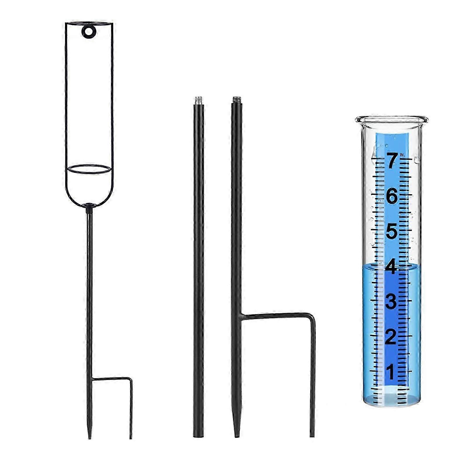 Rainwater Gauge with Stake Large Clear Numbers Rainwater Measurer for Patios