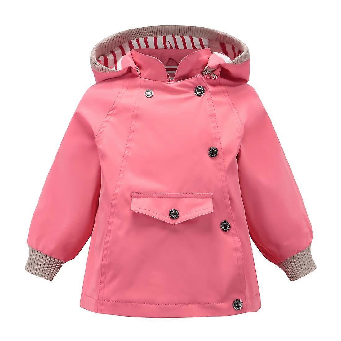 Cotton Lined Toddler Raincoat for Spring and Autumn, Waterproof Lightweight Jacket, Size 2T-5T, Kid's Outerwear