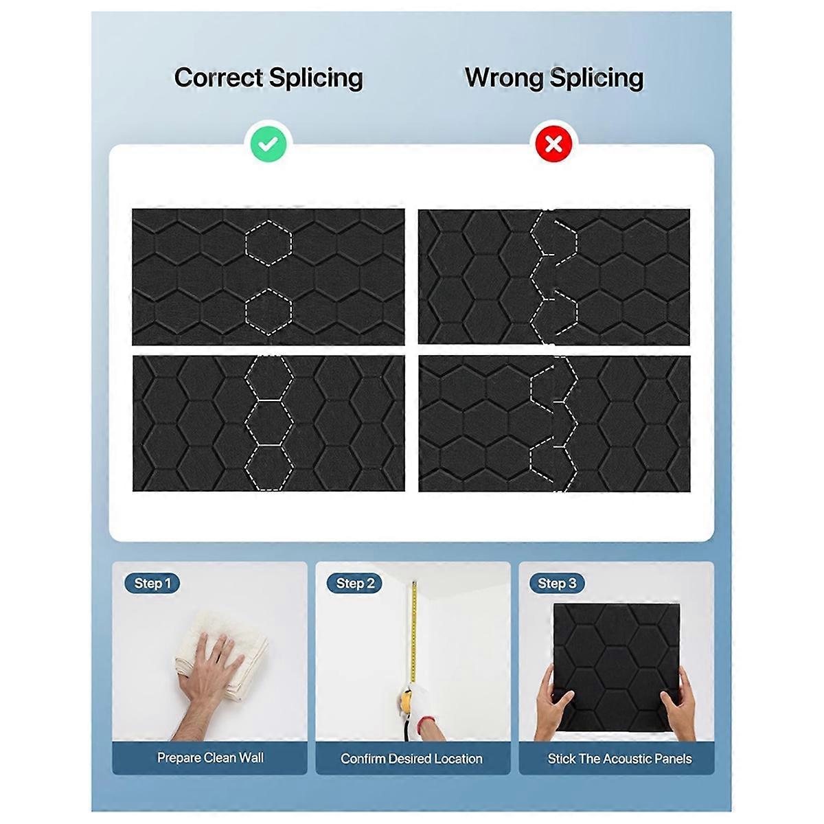 Acoustic Panels Soundproof Wall Panels Self Adhesive 12 Pack White